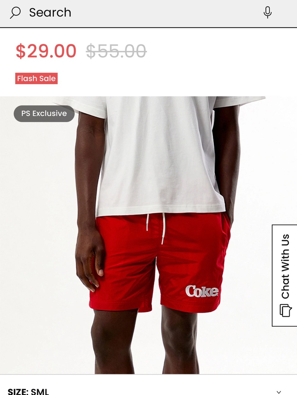 PacSun Red 'Coke' Logo Swim Trunks